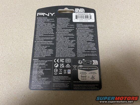 New thumbdrive; PNY 256gb, type C, low profile.