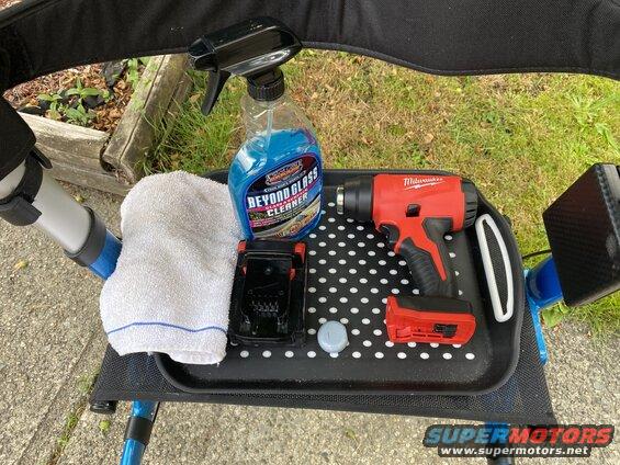 Tools; also used some plastic scrapers and adhesive remover.