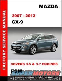 2007-2012 Mazda CX-9 Factory Service Manual cover with vehicle photo