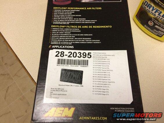 AEM #28-20395 dryflow filter.