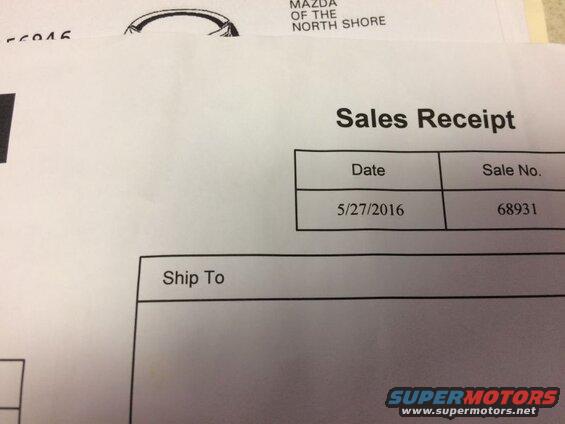 Receipt from the previous owner; battery is almost 4 years old.