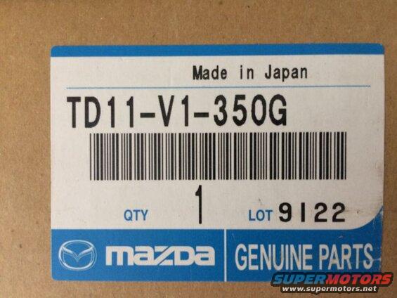 Mazda Genuine Parts label with part number TD11-V1-350G and lot number 9122.