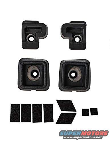 Black automotive clips, mounts, and adhesive pads