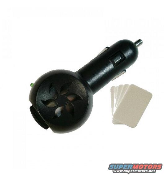 Black car air freshener with floral vent and white pads