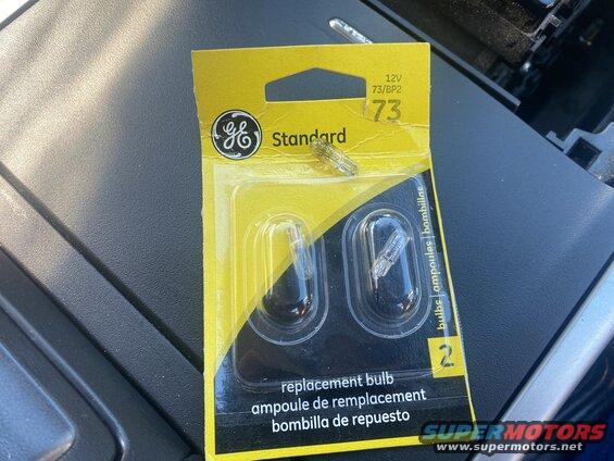 Package of two GE Standard 73/BP2 replacement bulbs.