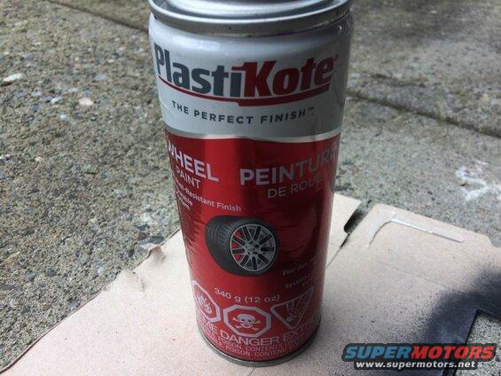 Some cardboard to prevent overspray and some matte black wheel paint. Note: black Plasti Dip was on covid backorder.