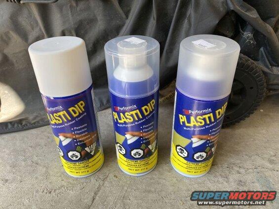 Plasti Dip white, glossifier and clear.