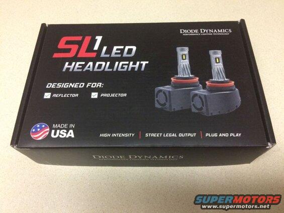 Box for Diode Dynamics SL1 LED Headlights with text and product image.