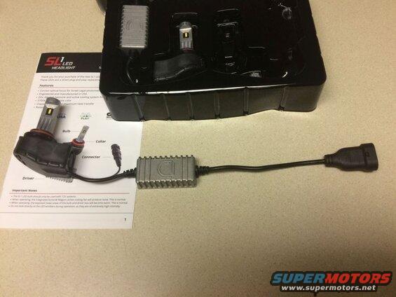 SL1 LED headlight bulb, driver, and manual