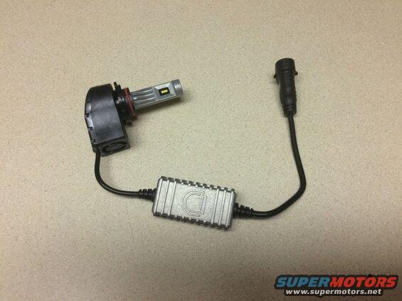 LED headlight bulb assembly with driver and connector