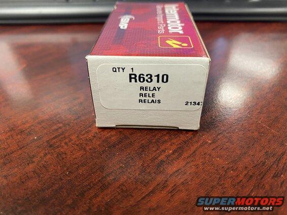 Close-up of a box labeled "QTY 1 R6310 RELAY RELE RELAIS 21347"