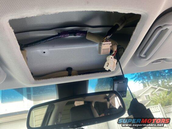 Ran the wiring over and down behind the right a-pillar panel.