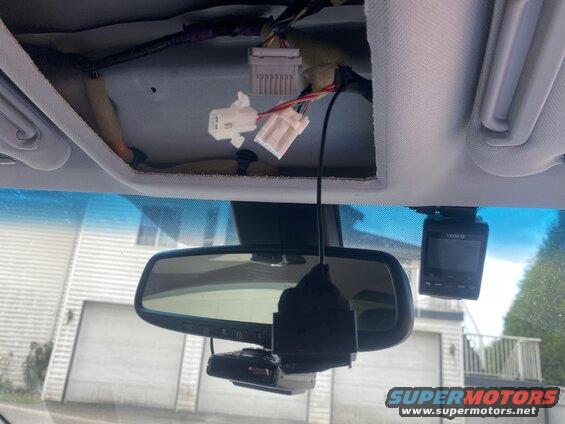 Ran the wiring over and down behind the right a-pillar panel.