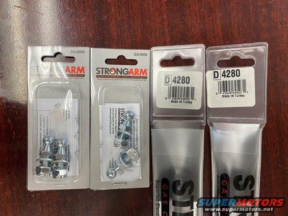 Struts and ball mounts.