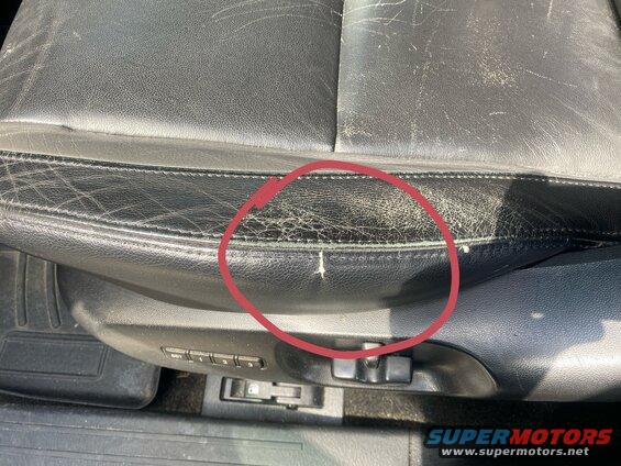 This little "tear" in the drivers seat has gotten a little bigger recently, so I reached out to New Creations to see if they could do something to repair this for me.