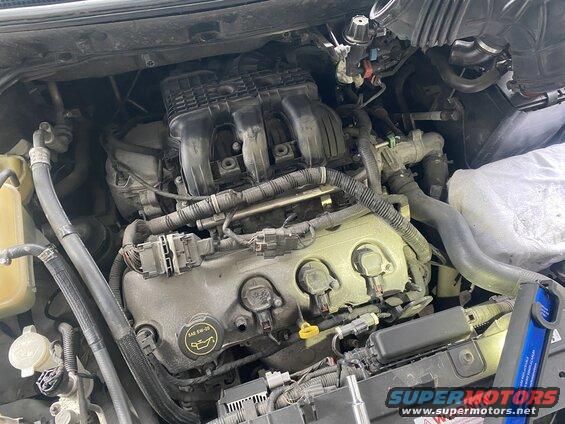 Engine cover off.