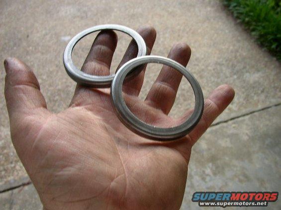 Two metal rings held in a dirty hand