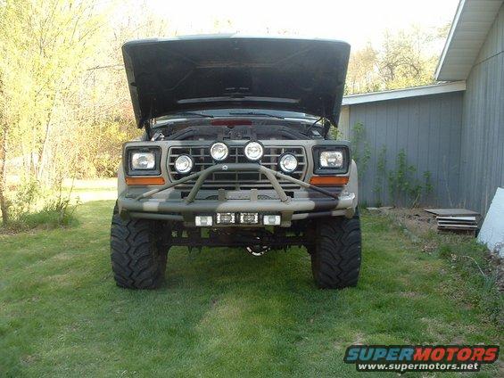 Front picture of hood lights and hood open.