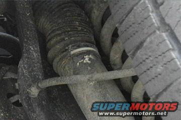 Close-up of a vehicle's suspension shock absorber and part of a tire