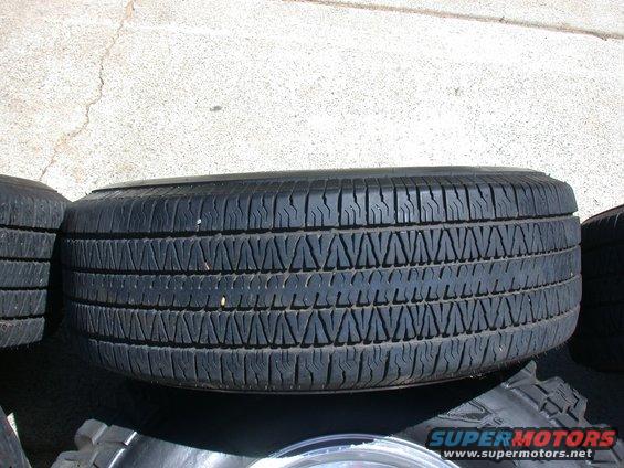Spare tire with a tread pattern visible