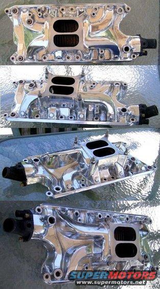 Chrome intake manifold with dual carb openings