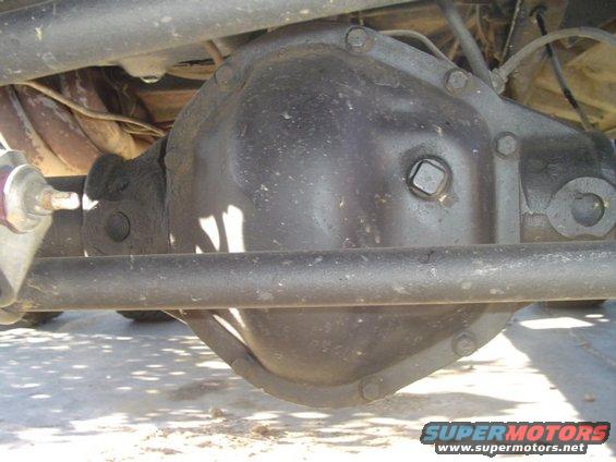 close-up of a vehicle's rear differential assembly