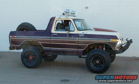 1979 Ford Bronco with custom hood scoop and off-road lights