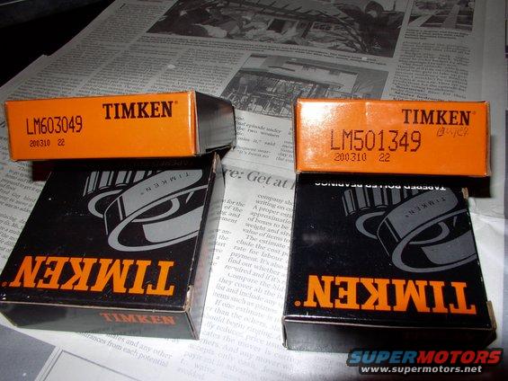 img_0004.jpg Timken bearings from a bearing supply house turned out to be cheaper than my jobber's off shore brand. Inners (left) were $13.23 CDN and outers (right) were $14.51 respectively