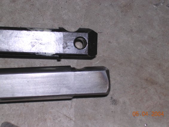 shaftcomparo2.jpg had to modify the FR shaft to fit the old ujoint thats under the steering column.  The FR sahft, a D shaped shaft, would fit right ithout a little grinding