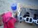 1981 Ford Bronco - cleaning off the remaining crap with carb cleaner and a clean rag.