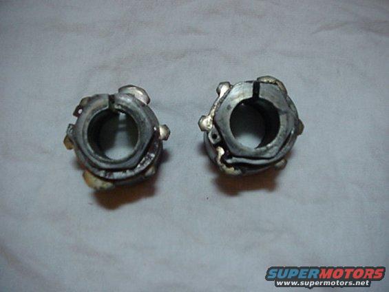 Pair of metal hubs with bolts