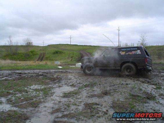 hot exhaust and water makes white smoke... not to mention stuffing that front tire