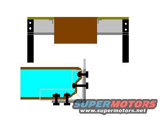 Diagram of a winch mechanism with a brown cover and blue reservoir