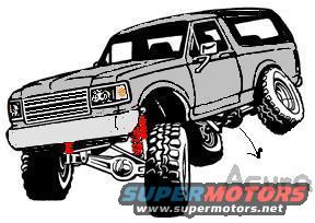 Cartoon clip-art illustration of a gray lifted Ford Bronco