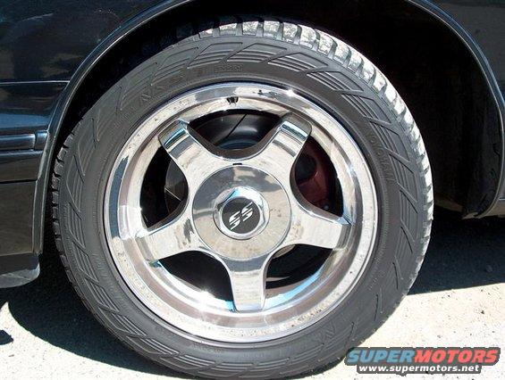 Close-up of a 1996 Chevrolet Impala SS wheel and tire