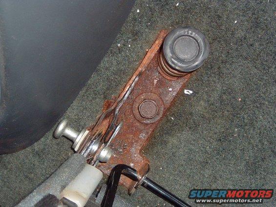 Rusted brake lever mechanism with spring and bolt