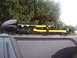 1993 Ford Bronco - Tools are mounted on the roof rack of a vehicle, with trees in the background.