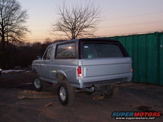 Silver 1990 Ford Bronco rear view