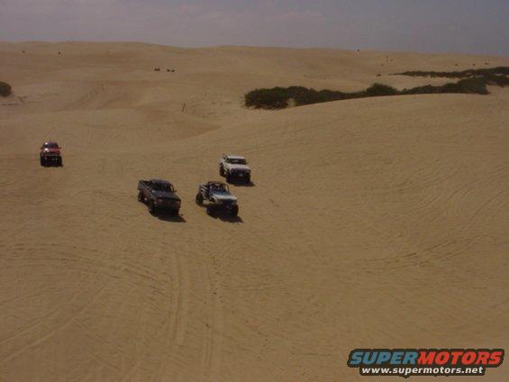 At the bottom of a dune