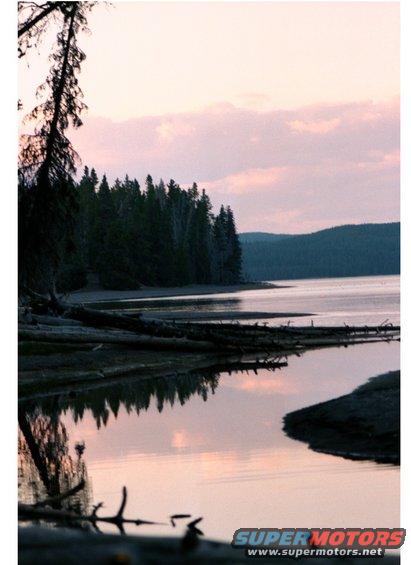 Sunset at Yellowstone Lake.