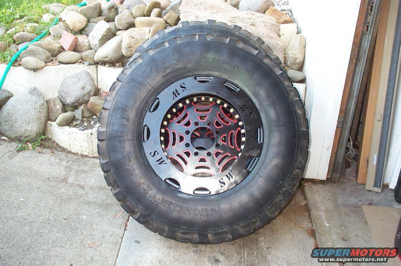 Two tires mounted on the Double Beadlocks.