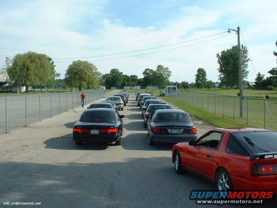 Waiting fot the track to open.