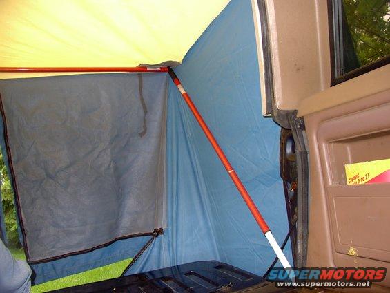 Once the 3 poles are fitted together inside and adjusted outward, to tighten the tent, you are done ! 