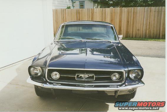Dark blue 1967 Ford Mustang front view