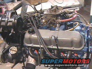 Ford V8 engine with carburetor and exhaust headers