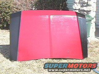 Red and black car hood with a 'SUPERMOTORS' watermark