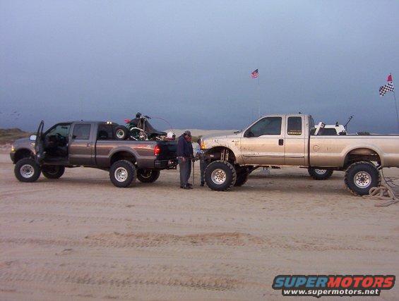 Here is where we were hooking up the tow bar on to my brothers super duty from the breakage.