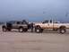 2000 Ford F-450 - Here is where we were hooking up the tow bar on to my brothers super duty from the breakage.