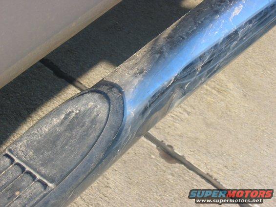 Chrome trim on a black running board