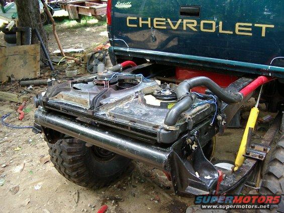 Rear mounted radiator